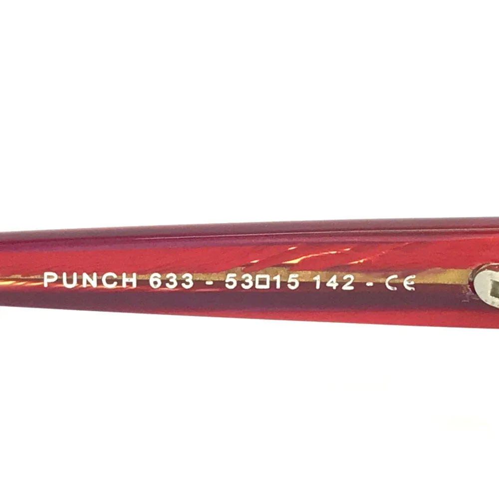 Jean Lafont Eyeglasses Frames PUNCH 633 Red Striped Horn Cat Eye 53-15-142